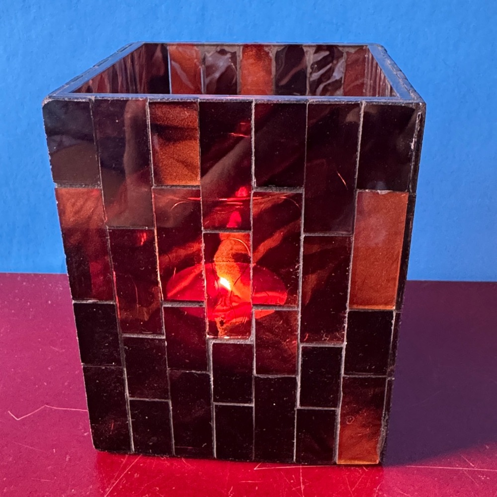 RETIRED - PartyLite GLOBAL AMBIANCE MINI 4” Mosaic Tealight Holder - Picture 2 of 8